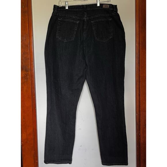 LEE RIDERS BLACK RELAXED STRETCH BAND JEANS WOMENS PLUS SZ 20W HIGH WAIST 13" FR - Picture 2 of 4